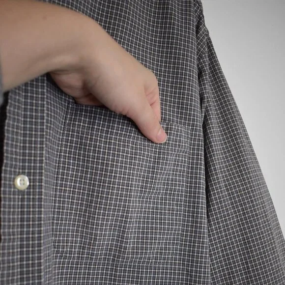 Eddie Bauer Mens Sz M 100% Baumwolle Cotton Plaid Button Down Shirt Office Work - Picture 4 of 16